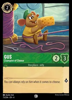 Gus - Champion of Cheese (073) Foil Ursula's Return Disney Lorcana - Image 1