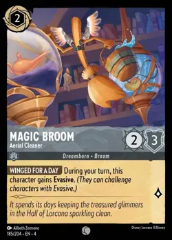 Magic Broom - Aerial Cleaner (185) Foil Ursula's Return Disney Lorcana - Image 1