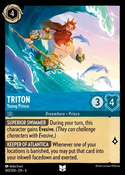 Triton - Young Prince (160) Foil Ursula's Return Disney Lorcana - Image 1