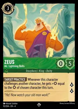 Zeus - Mr. Lightning Bolts (092) Ursula's Return Disney Lorcana - Image 1