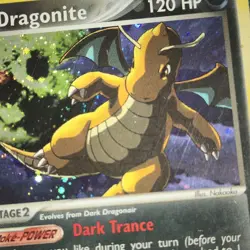 HAND WHOLE SWIRL 🌀💫 Dark Dragonite 15/109 Holo Rare Nintendo Pokemon Card - Image 3