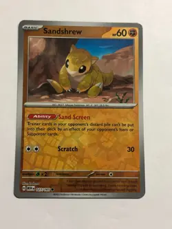 Pokemon Card 151 Reverse Holographic Sandshrew 027/165 Near Mint - Image 1