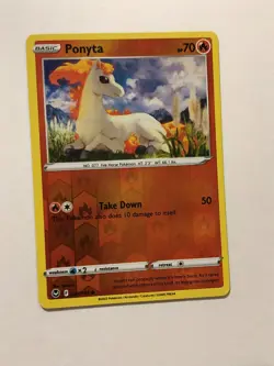 Pokemon Card Silver Tempest Reverse Holographic Ponyta 021/159 NM - Image 1