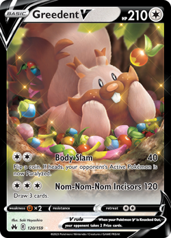 Greedent V 120/159 Rare Holo V | Crown Zenith | Pokemon Card - Image 1