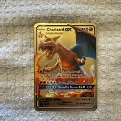 Pokemon Charizard GX SM195 Black Gold Promo Holo (Fan card) - Image 1