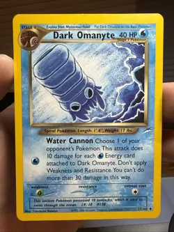 Pokemon TCG Dark Omanyte Neo Destiny Card 37/105 Unlimited Uncommon - Image 1