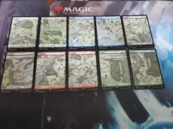 Mtg. Lord Of The Rings: Tales Of Middle Earth. Full Art Map Land Set. Nm - Image 1