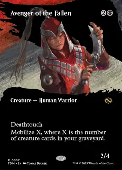 Avenger of the Fallen (337) Borderless Clan Showcase Tarkir: Dragonstorm TDM MTG - Image 1