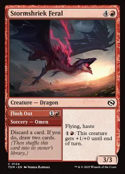 Stormshriek Feral // Flush Out Foil (124) Tarkir: Dragonstorm TDM MTG Magic - Image 1