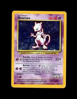1999 WOTC Pokemon MEWTWO HOLO 10/102 RARE! MP - Image 1