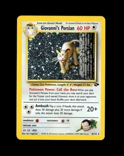 2000 Pokemon GYM CHALLENGE GIOVANNI’S PERSIAN HOLO 8/132 RARE! PLAY WEAR - Image 1