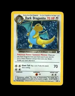 2000 Pokemon TEAM ROCKET DARK DRAGONITE HOLO 5/82 RARE! HP POOR - Image 1