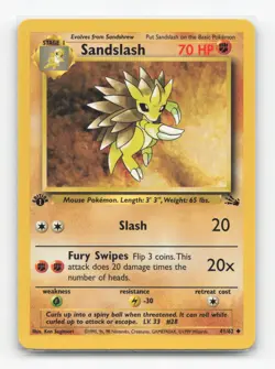 Pokemon TCG - Sandslash 41/62 Lightly Played Uncommon Fossil 1st Edition - Image 1