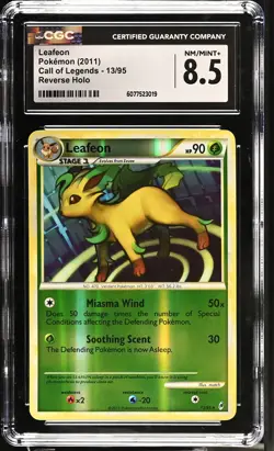 CGC 8.5 Leafeon 13/95 Reverse Holo Call of Legends Pokemon Card - Image 1