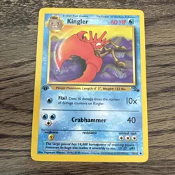 1999 Pokemon Fossil Set - Kingler 38/62 1st EDITION - Image 1