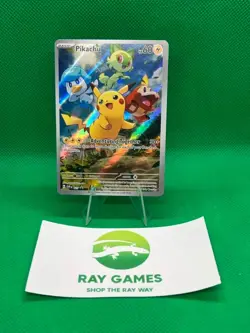 Pokemon TCG Pikachu SVP 027 Holo Black Star Promo Full Art LP - Image 1