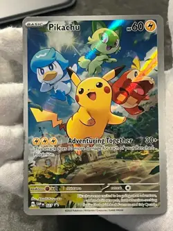 Pokemon TCG Pikachu SVP 027 Holo Black Star Promo Full Art LP - Image 3