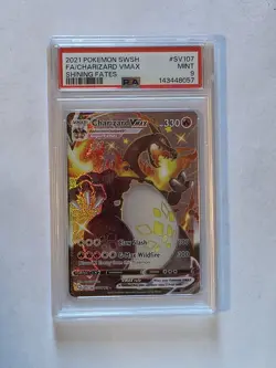 PSA 9 Pokemon Charizard VMAX Shining Fates Shiny Vault SV107/SV122 Holo - Image 1