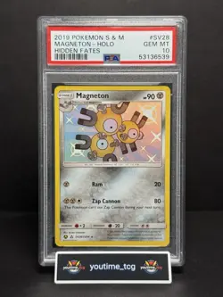 2019 Pokemon Sun & Moon Hidden Fates Magneton-Holo #SV28 PSA 10 - Image 1