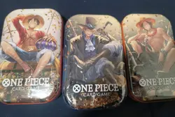 One Piece Card Game Tin Pack Set Vol.2 Lot Of 3 Sabo/Ace/Luffy - Image 1