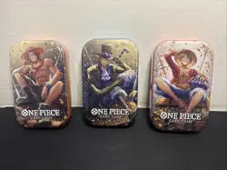 One Piece Tin Set Of 3 Vol 2 OP13 Sabo Ace Luffy English New Factory Sealed 🔥 - Image 1