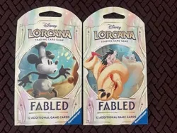 DISNEY LORCANA FABLED BOOSTER PACKS 12 CARDS (2 PACKS) - Image 1