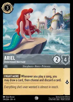 Ariel - Determined Mermaid (174) Foil Ursula's Return Disney Lorcana - Image 1