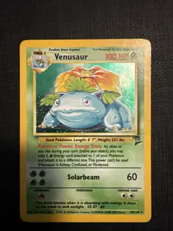 Pokemon Venusuar Holo Rare Card Base Set 2, #18/130, WOTC **HEAVY PLAYED** - Image 1