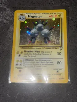 Magneton 9/130 Base Set 2 Unlimited Holo Rare 2000 WOTC Pokemon TCG Card LP - Image 1