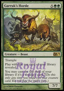 Garruk's Horde 2x FOIL MTG M12 Magic 2012 Core Set Rare MINT green - Image 1