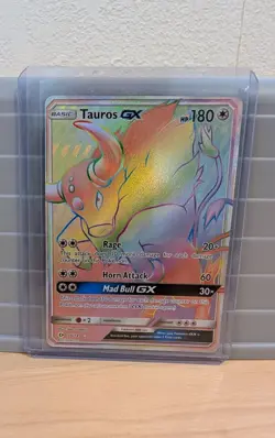 Pokemon Tauros GX Full Art Holo Rainbow Rare Card Sun & Moon 156/149 NM - Image 1