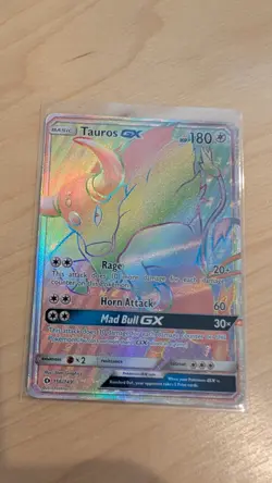 Pokemon Tauros GX Full Art Holo Rainbow Rare Card Sun & Moon 156/149 NM - Image 5