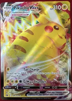 Pikachu Vmax SWSH286 Full Art Promo Pokemon Card - NM + - RARE - FAT PIKACHU - Image 1