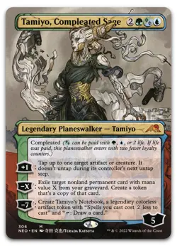 Tamiyo, Compleated Sage (Borderless) #306 NM Kamigawa Neon Dynasty NEO Magic MTG - Image 1