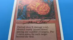 SIGNED MARK TEDIN FIRBALL REVISED EDITION MTG MAGIC THE GATHERING NM / UNPLAYED - Image 2