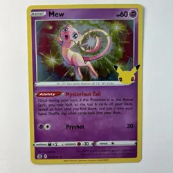 Mew Holo 011/025 Celebrations Rare Pokemon TCG Card NM - Image 1