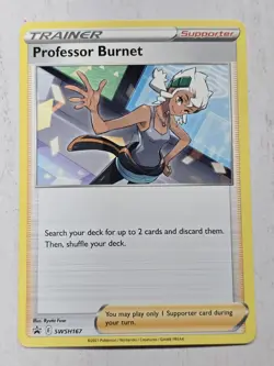 Pokemon TCG Professor Burnet SWSH167 Sword & Shield Black Star Promo - Image 1