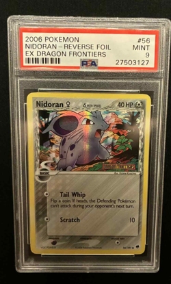 Pokemon Nidoran 56/101 Dragon frontiers rev. holo PSA 9 2006 - Image 1