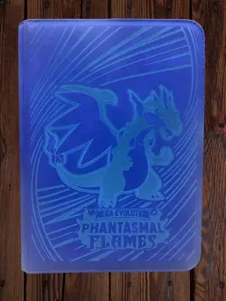Pokemon Laser Engraved 9 Pocket Charizard Binder Phantasmal Flames - Image 1