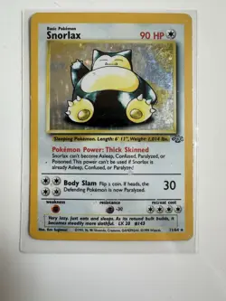 Pokemon TCG Snorlax 11/64 Jungle Holo Rare WOTC LP - Image 1