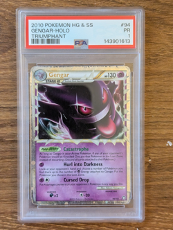 2010 Pokemon Heart Gold Soul Silver HGSS Triumphant PSA 1 Gengar Holo #94 FRESH - Image 1