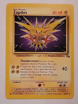 Pokemon TCG Zapdos 30/62 Fossil Regular - Image 1
