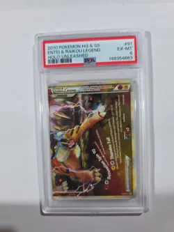 Pokemon Unleashed Holo Entei Raikou Legend #91 PSA 6 - Image 1