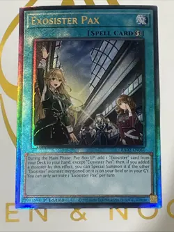 Yu-Gi-Oh Exosister Pax 1st Edition Prismatic Ultimate Rare RA02-EN066 - Image 1