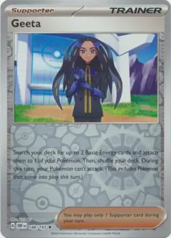 Geeta 188/197 Reverse Holo | Obsidian Flames | Pokemon Card - Image 1