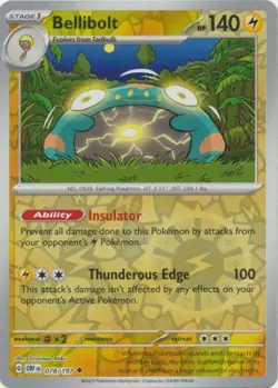 Bellibolt 78/197 Reverse Holo | Obsidian Flames | Pokemon Card - Image 1