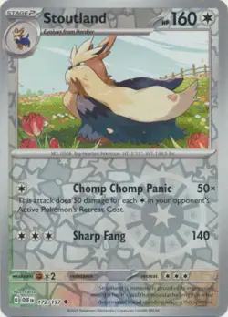 Stoutland 172/197 Reverse Holo | Obsidian Flames | Pokemon Card - Image 1