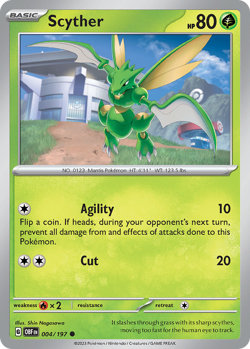 Scyther 4/197 Common | Obsidian Flames | Pokemon Card - Image 1