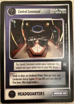 Central Command HQ Star Trek CCG Card Game DS9 Rare LP - Image 1