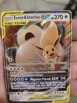 Eevee & Snorlax GX 120/181 Team Up Sun & Moon Tag Team Holo Card - Image 5